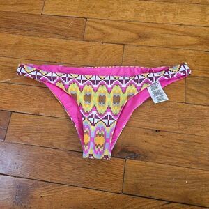 Vitamin A Bikini Bottom Pink Yellow Women's Size XS (4)